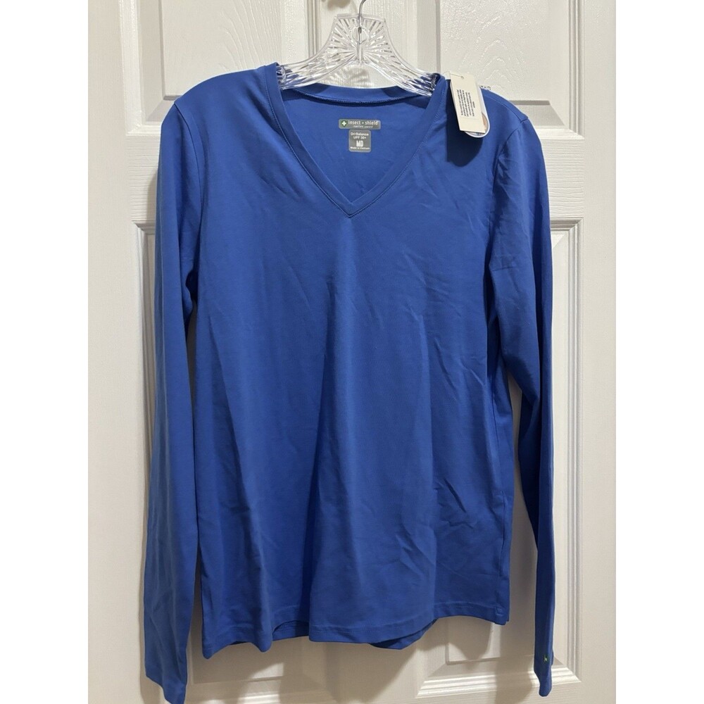 NWT Blue  INSECT SHIELD Dri-Balance Long Sleeve Pocket T-Shirt Size M